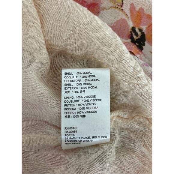 Free People Women's size Small Freddy Fit & Flare Multi Color Floral V Neck - Picture 4 of 10